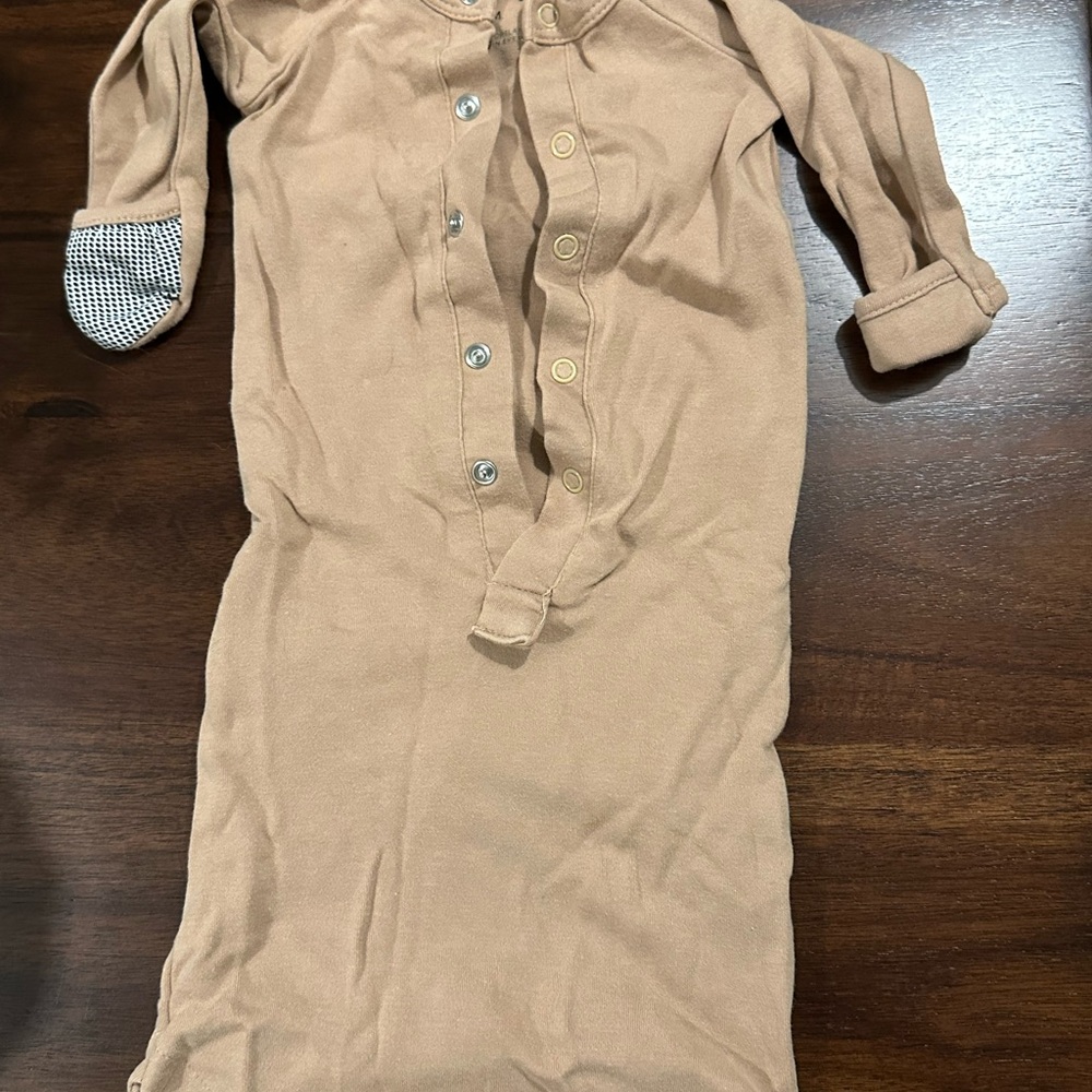 Baby Tan Button-Up Sleep Gown